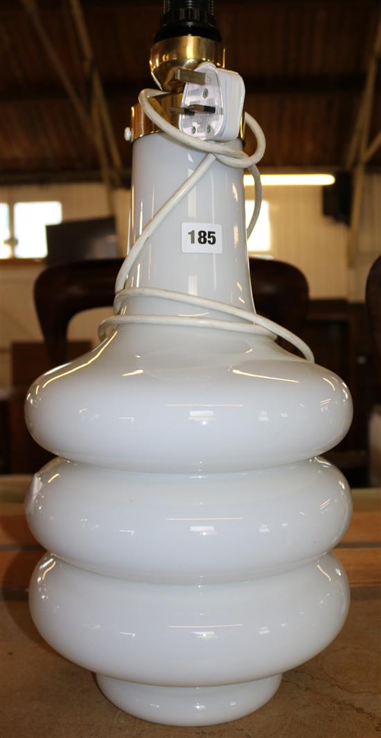 1950s glass illuminated table lamp